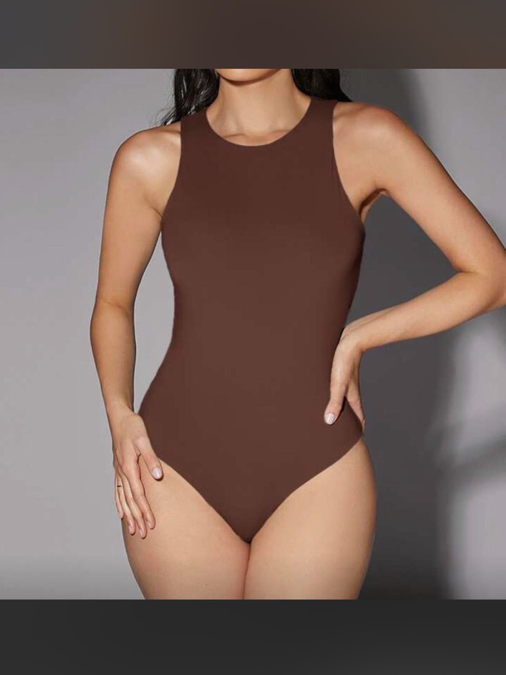 Zara Halter Neck Brown Bodysuit